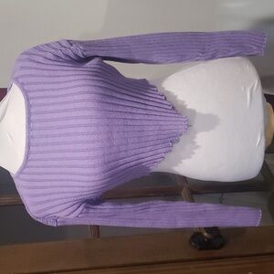 Forever 21 purple ribbed High low waist sweater sz s